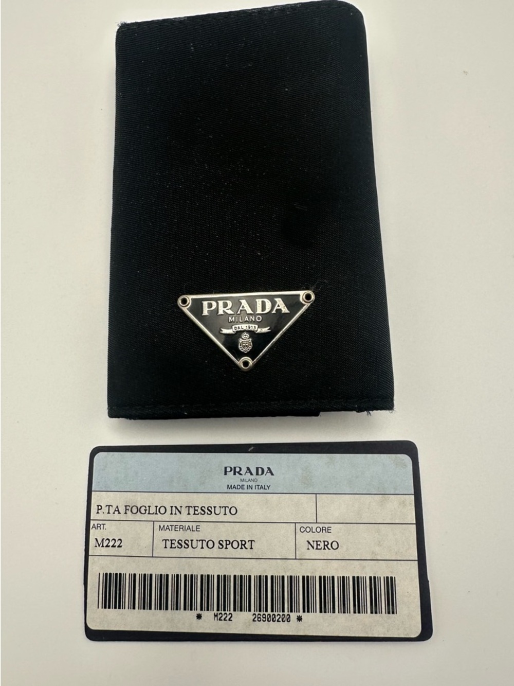 Prada Key Wallet Keychain Black Velcro Tessuto Sport Certificate Authenticity